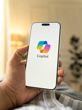 Microsoft Copilot logo is displayed on a smartphone screen in Bangalore, India, on June 25, 2026
