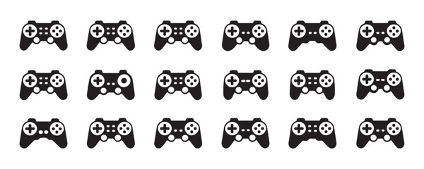 Seamless pattern with video game controllers. black gamepads on transparent background. © MSTGIRATUN