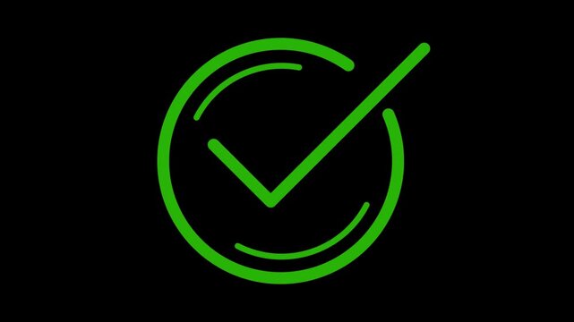 Accept, Checkmark symbol animation, white tick mark motion looping success indicator, minimalist transition checkmark animation