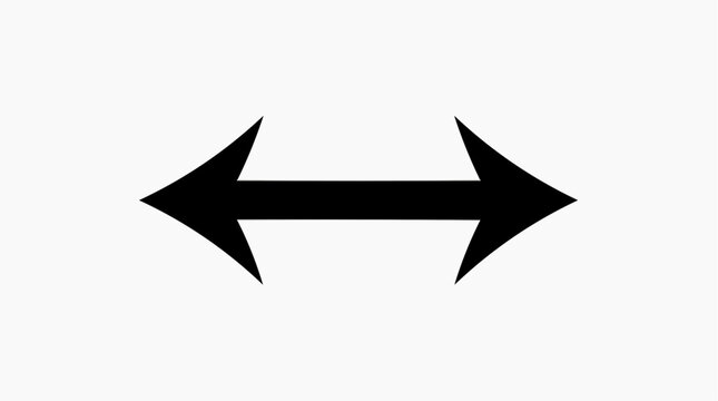 A black arrow pointing left and right on a white background, symbolizing direction or choice