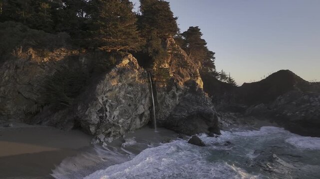 Aerial view of McWay Falls Julia Pfeiffer Burns State Park, CA USA
