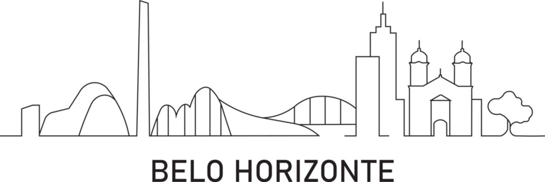 Simple line art of Belo Horizonte skyline