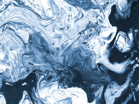 Abstract fantastic wave, creative hand painted background, marble and brush texture, abstract ocean, acrylic