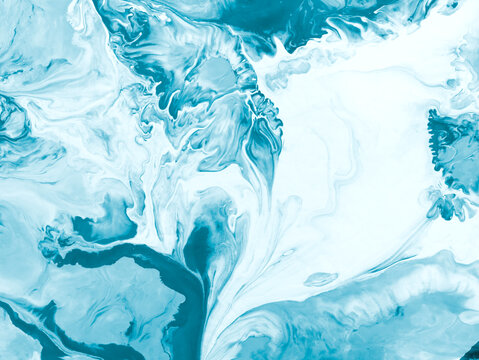 Abstract fantastic wave, creative hand painted background, marble and brush texture, abstract ocean, acrylic