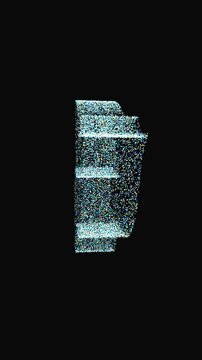 Vertical 4K 3D Peace Dove Particle Loop on Black Background