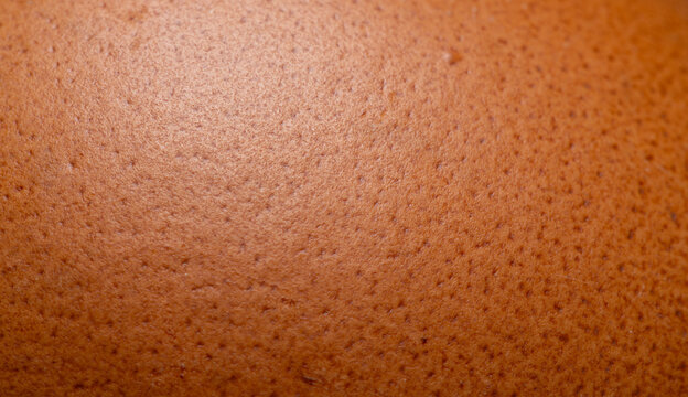 Macro Close-up Texture of a Brown Egg Shell,A detailed macro close-up shot capturing the organic texture and porous surface pattern of a brown egg shell.