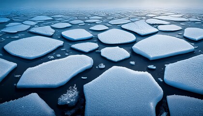 Fototapeta premium Winter Frozen Ground Textures Icy Patches Snow Footprints Game Asset