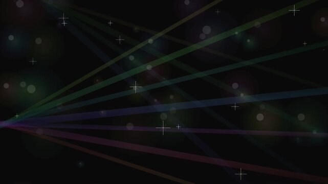 glitch overlay for edits Laser beams and twinkling stars on a dark night sky background, perfect for graphic designs, event promotions, or futuristic concepts.