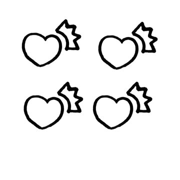 Heart Candy Doodle Vector Set &mdash; Wrapped Valentine Sweet Line Art Icons
