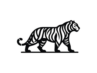 Obraz premium Bold Tiger Silhouette Logo Mark for Wildlife Brands