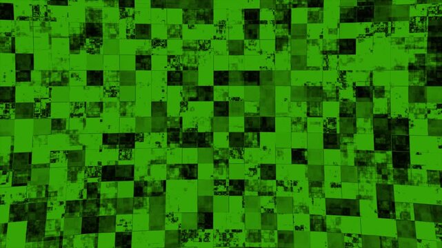 Abstract Green Pixel Mosaic Background with Digital Camouflage Pattern