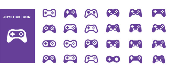 Gamepad Controller Icon Set Vector Gaming Symbol Collection Flat Silhouette Graphic © Artixa