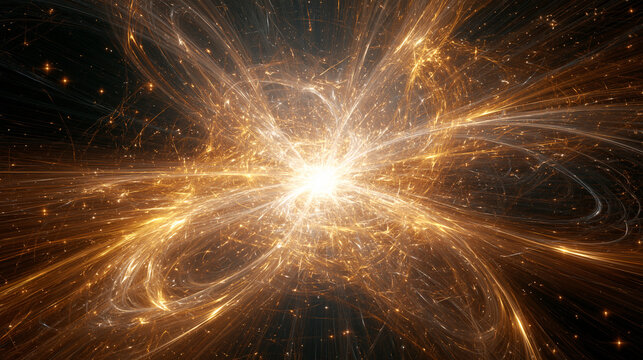 Abstract Golden Explosion of Light and Energy
