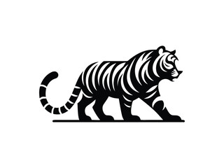 Fototapeta premium Bold Tiger Silhouette Emblem for Wildlife Brands
