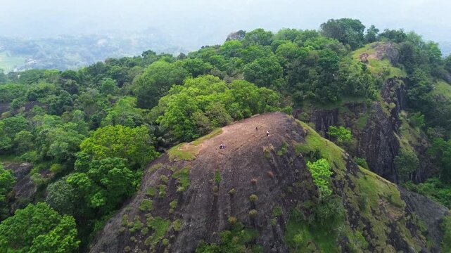 Ancient Nglanggeran Volcano Landscape in Yogyakarta, Indonesia. Scenic Mountain and Giant Rock Formation