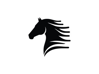 Fototapeta premium Majestic horse head silhouette emblem equine