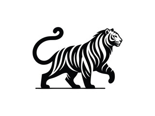 Fototapeta premium Bold Tiger Silhouette Logo for Wildlife Brands