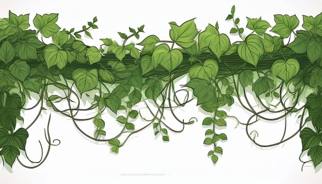 Climbing Plants Creepers Vine Isolated On White Background D Illustration