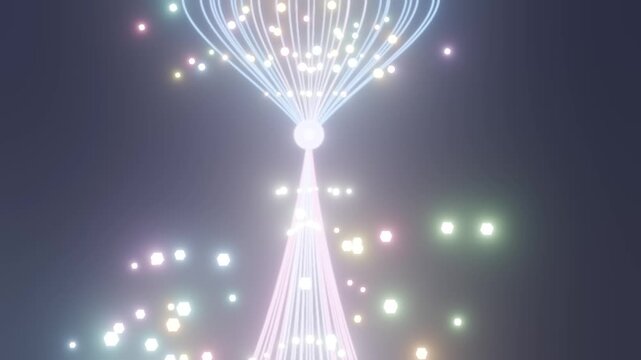 Curve neon lines glow spheres ML bg 4k