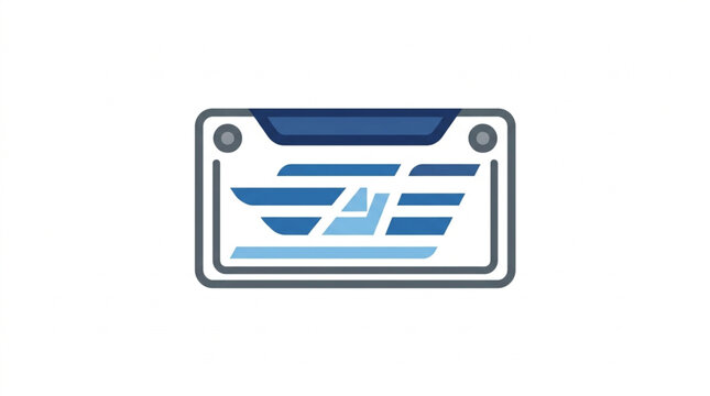Modern AI technology license plate graphic.