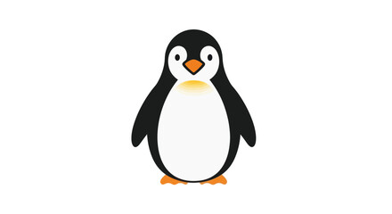 Fototapeta premium Cute Cartoon Penguin Standing Isolated