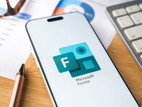 Microsoft Forms logo is displayed on a smartphone screen in Bangalore, India, on June 25, 2026
