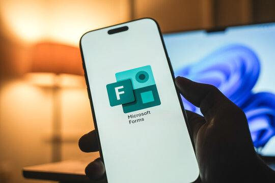 Microsoft Forms logo is displayed on a smartphone screen in Bangalore, India, on June 25, 2026

