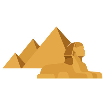 Ancient Egyptian Pyramids and Sphinx Landmarks.