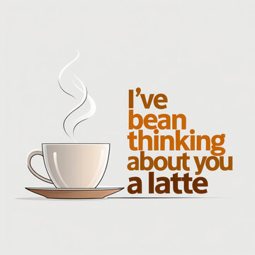 Print design poster funny lettering text drink coffee day on isolated white background AI-Generated
