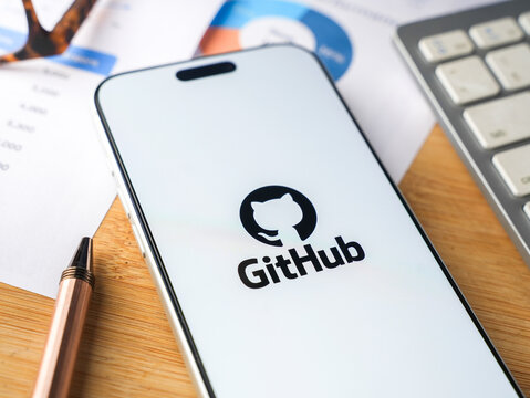 GitHub logo is displayed on a smartphone screen in Bangalore, India, on June 25, 2026