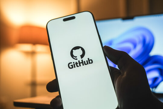 GitHub logo is displayed on a smartphone screen in Bangalore, India, on June 25, 2026