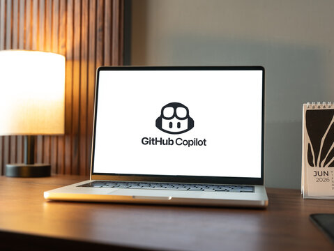 GitHub Copilot logo is displayed on a smartphone screen in Bangalore, India, on June 25, 2026
