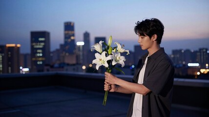 Fototapeta premium City Rooftop Lily Surprise