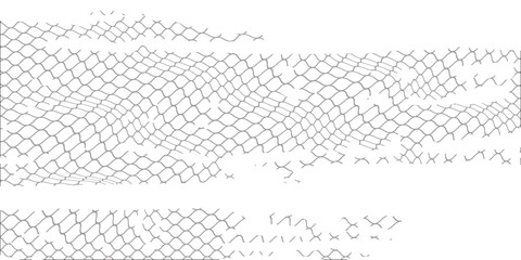 Fishing or soccer net. Repeated hexagon pattern. Black wired mesh texture isolated on white background. Metallic or fabric fence, cage or lattice structure. Vector graphic Illustration. © subang