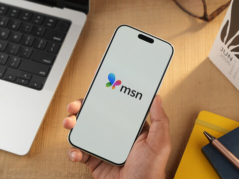 Microsoft MSN logo is displayed on a smartphone screen in Bangalore, India, on June 25, 2026
