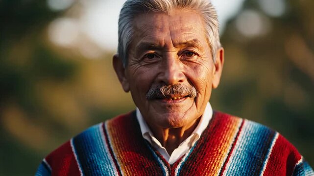 Portrait of a smiling senior man outdoors.