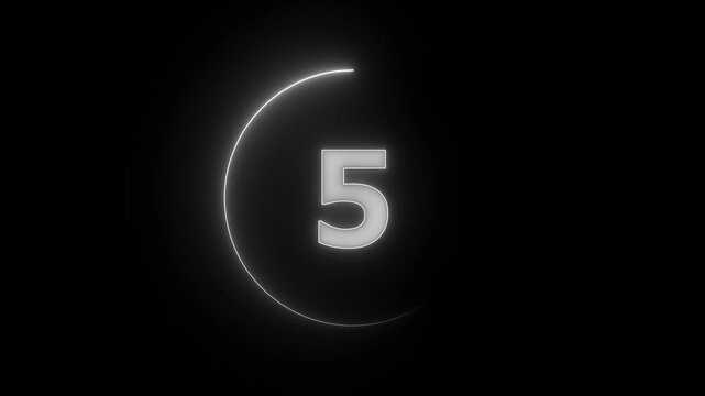 35 second countdown timer animation, neon number text glowing from 0 to 35, with attractive circle animation. Circle countdown timer 35 second animation graphics transparent background electric saber