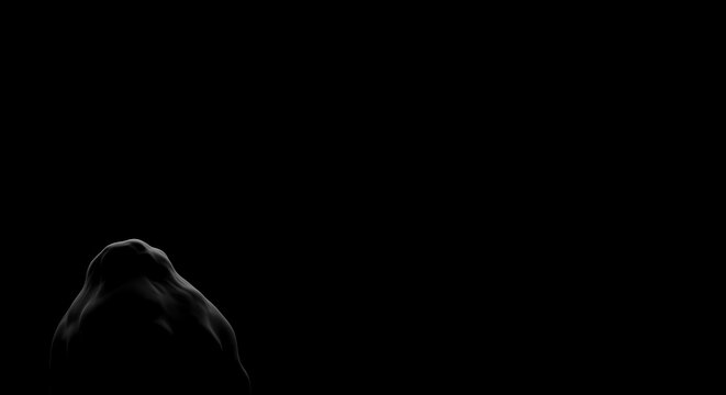Abstract dark organic shape on black background