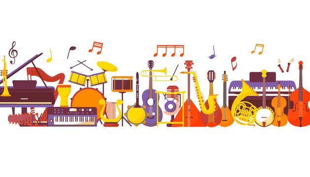 Musical instruments orchestra ensemble collection graphic
