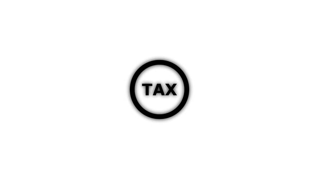 White neon no tax icon isolated on White background symbolizing government exemption financial relief and economic reform
