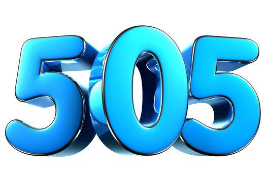 Blue number 505 3d illustration. Advertising signs. Product design. Product sales