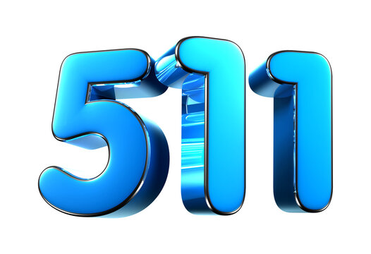 Blue number 511 3d illustration. Advertising signs. Product design. Product sales