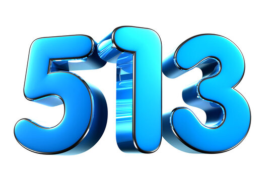 Blue number 513 3d illustration. Advertising signs. Product design. Product sales