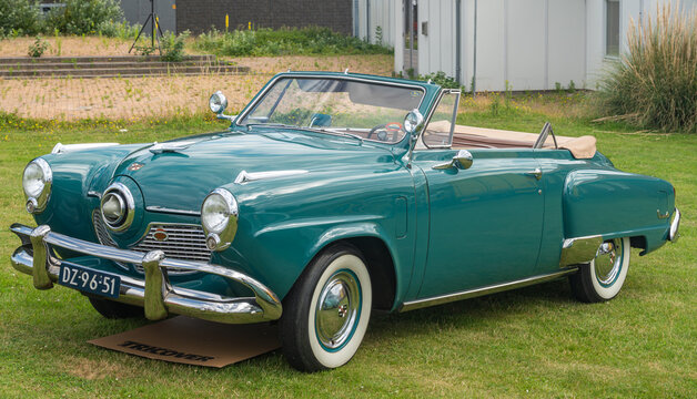Lelystad, The Netherlands, June 21, 2026, Studebaker Champion from 1951, 3rd generation of the classic american automobile at the national old timer day