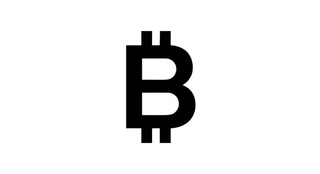 Bitcoin cryptocurrency symbol logo icon.