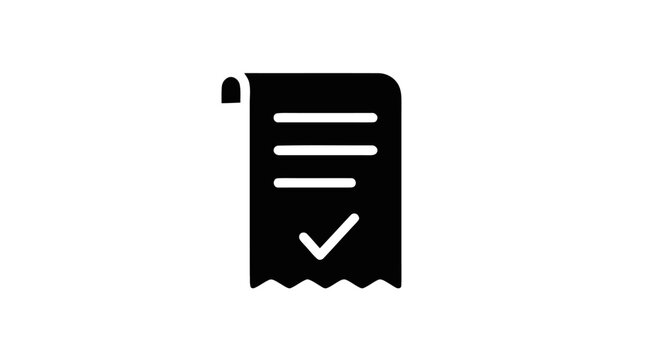 Black and white receipt icon design.
