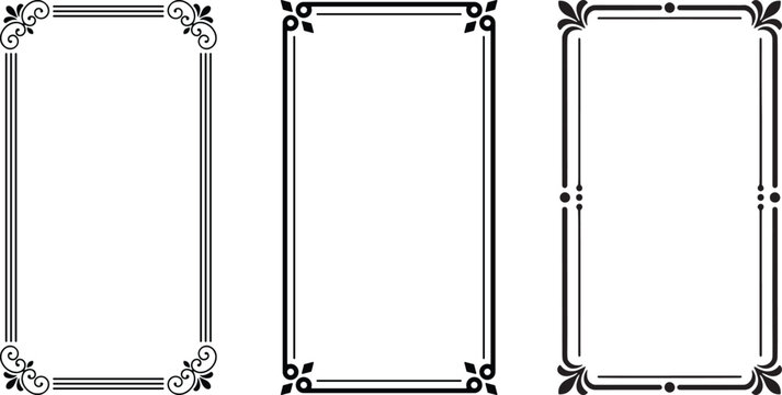 Vintage ornate border frames for photo or text decoration