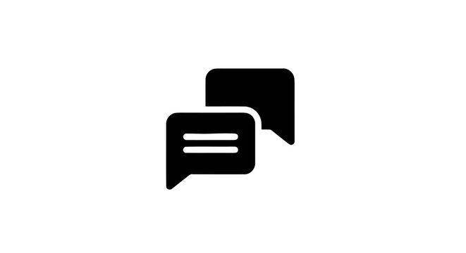 Black chat speech bubbles icon.