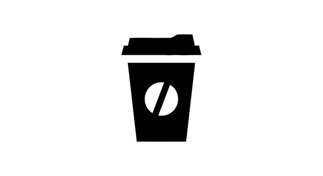 Black coffee cup with lid.