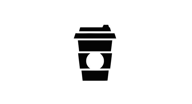 Black coffee cup with lid.